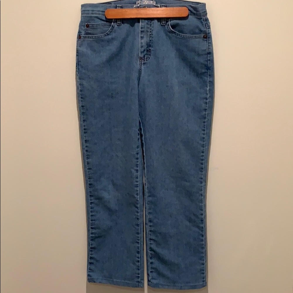 3/$30 Lee high rise light wash relaxed fit jeans